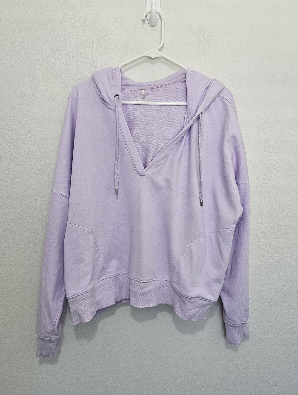 Calia Lilac Lavender Pastel Split Neck Hoodie Womens XXL Pullover Sweater